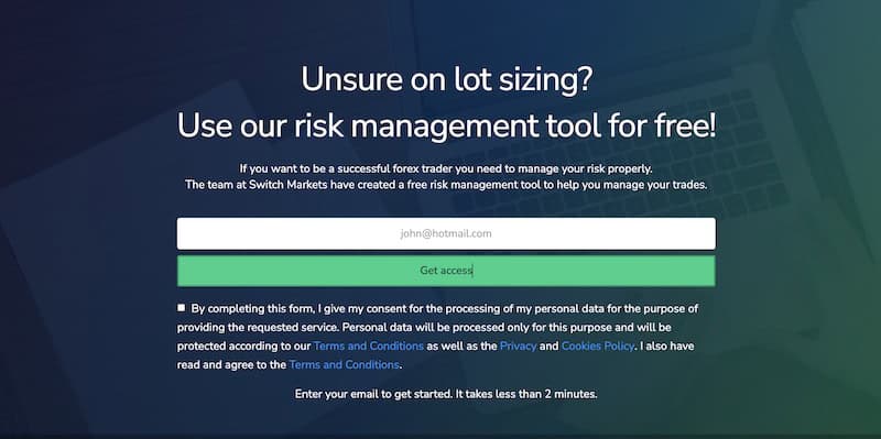 Switch Markets Offers Free Risk Management Tool for Forex Traders